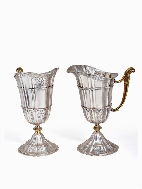 Faraone : Coppia di brocche firmate Faraone  - Auction ARGENTI - Faraone Casa d'Aste