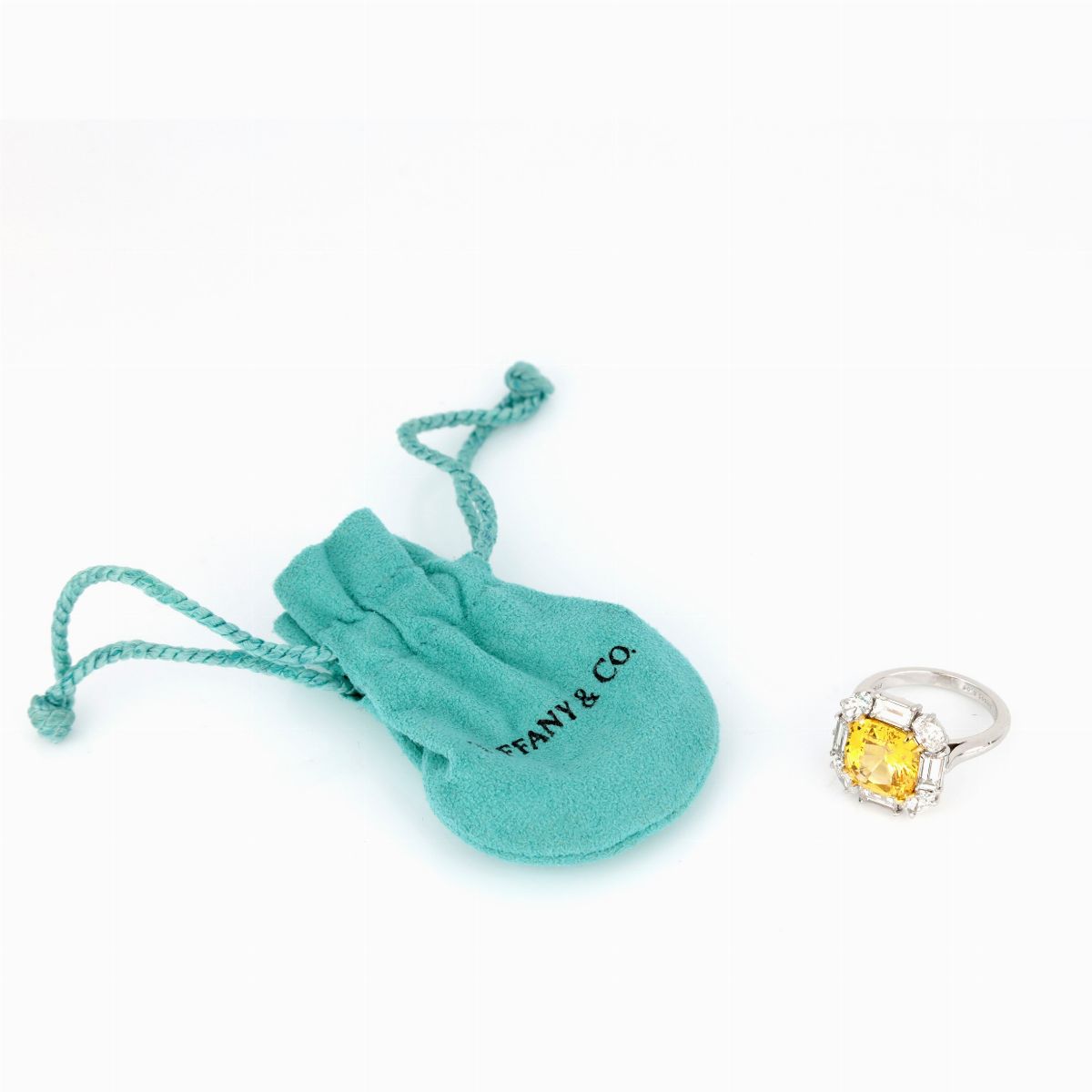Anello con Zaffiro Giallo Firmato Tiffany & Co