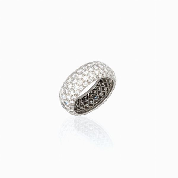 Tiffany : Anello fascia diamanti firmato Tiffany &amp; Co.  - Asta GIOIELLI E OROLOGI  XX SECOLO - Faraone Casa d'Aste