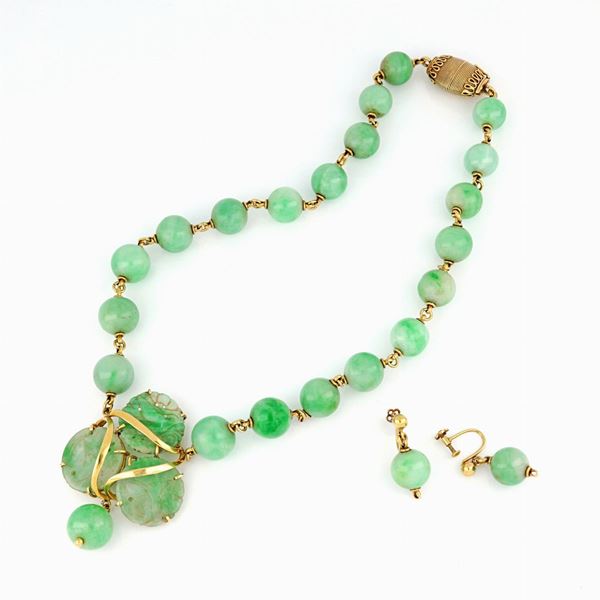 Demi-parure con giade