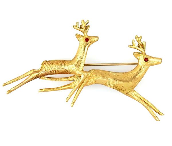 Spilla cervi  - Asta GIOIELLI E OROLOGI - Faraone Casa d'Aste