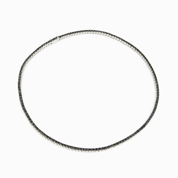 Collana tennis con diamanti neri