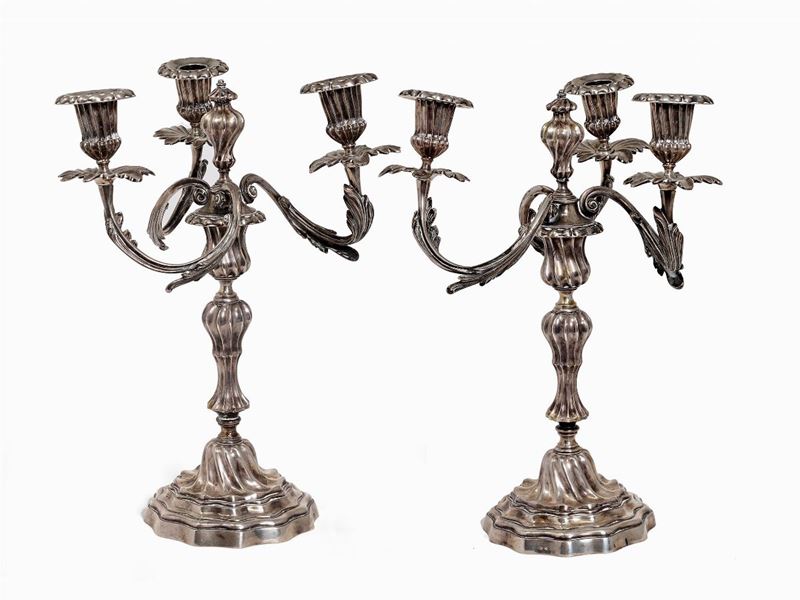 Coppia di Candelabri 3 Fiamme