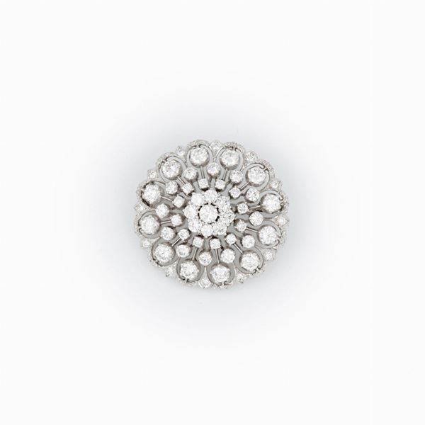 Spilla traforata con diamanti