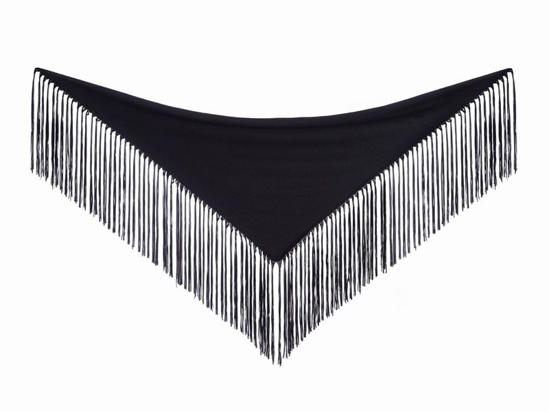 Hermes - Scialle Hermès con Frange Nero