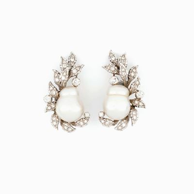 Orecchini con Perle Barocche e Diamanti