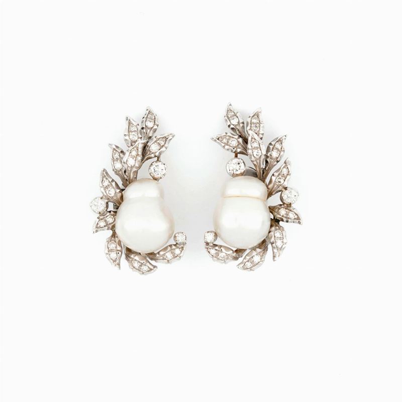 Orecchini con Perle Barocche e Diamanti