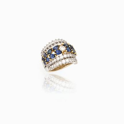 Anello con Zaffiri e Diamanti
