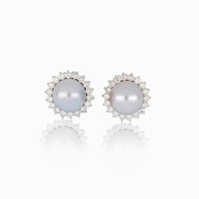 Orecchini con Diamanti e Perle Coltivate South Sea