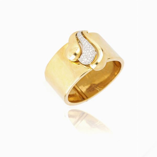 Bracciale rigido in oro e diamanti