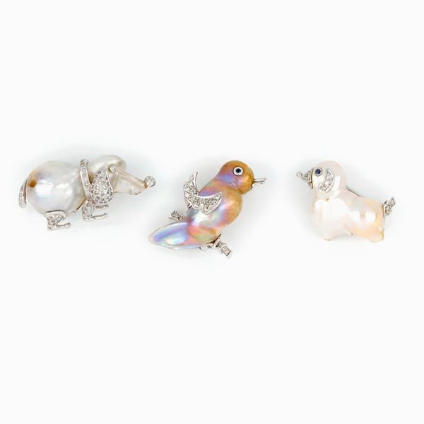 Lotto 3 spille animalier   - Asta GIOIELLI E OROLOGI - Faraone Casa d'Aste
