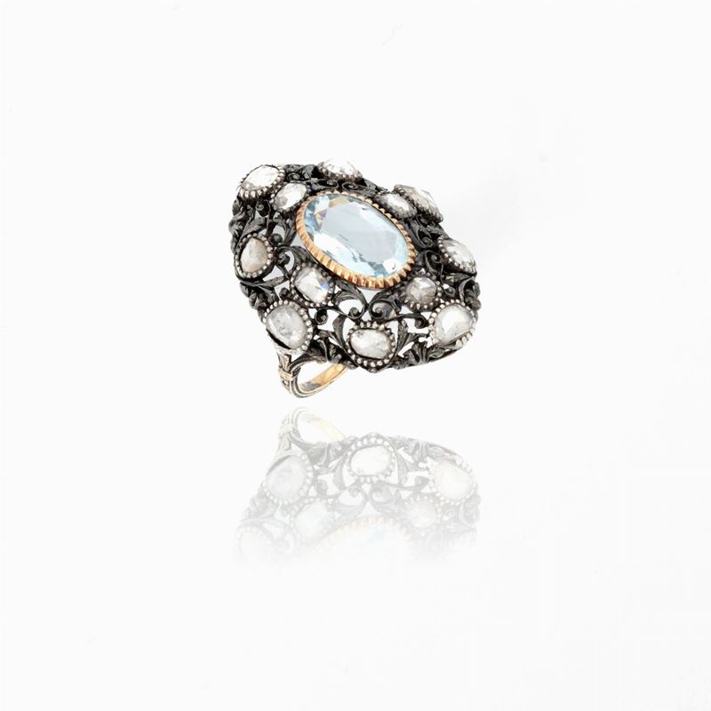 Anello Anni '30 Ramage con Acquamarina