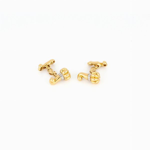 Chantecler : Gemelli cornetto firmati Chantecler   - Asta GIOIELLI E OROLOGI  XX SECOLO - Faraone Casa d'Aste