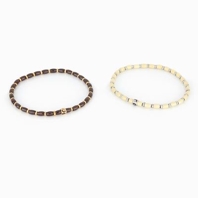 Bracciali Elastici con Dischetti in Oro e Ceramica