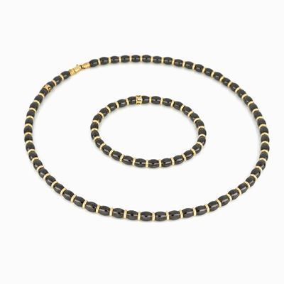 Demi-parure con Discetti in Ceramica e Oro