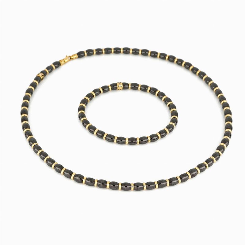 Demi-parure con Discetti in Ceramica e Oro