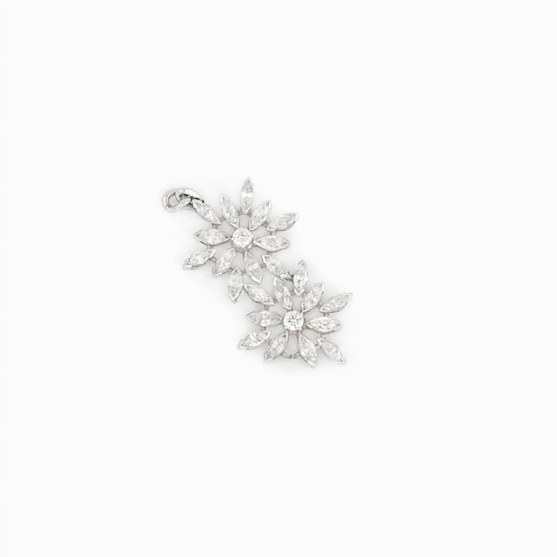 Pendente Floreale con Diamanti