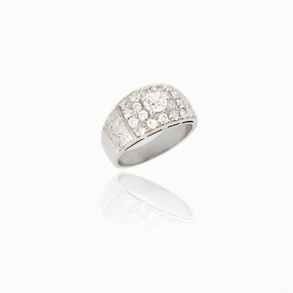 Anello fascia con diamanti