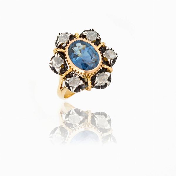 Anello con zaffiro  - Asta GIOIELLI E OROLOGI - Faraone Casa d'Aste