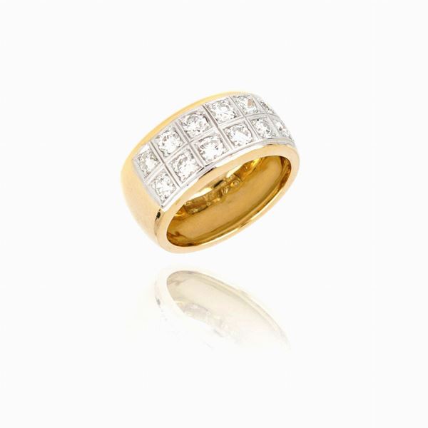 Anello fascia con diamanti