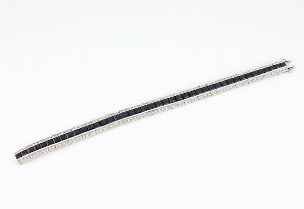 Bracciale con diamanti e zaffiri