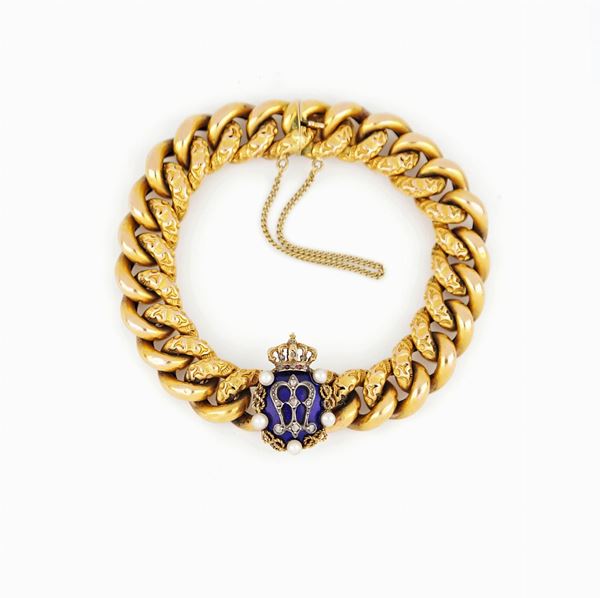 Bracciale antico con monogramma Regina Margherita