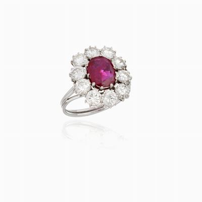Anello Margherita Rubino e Diamanti