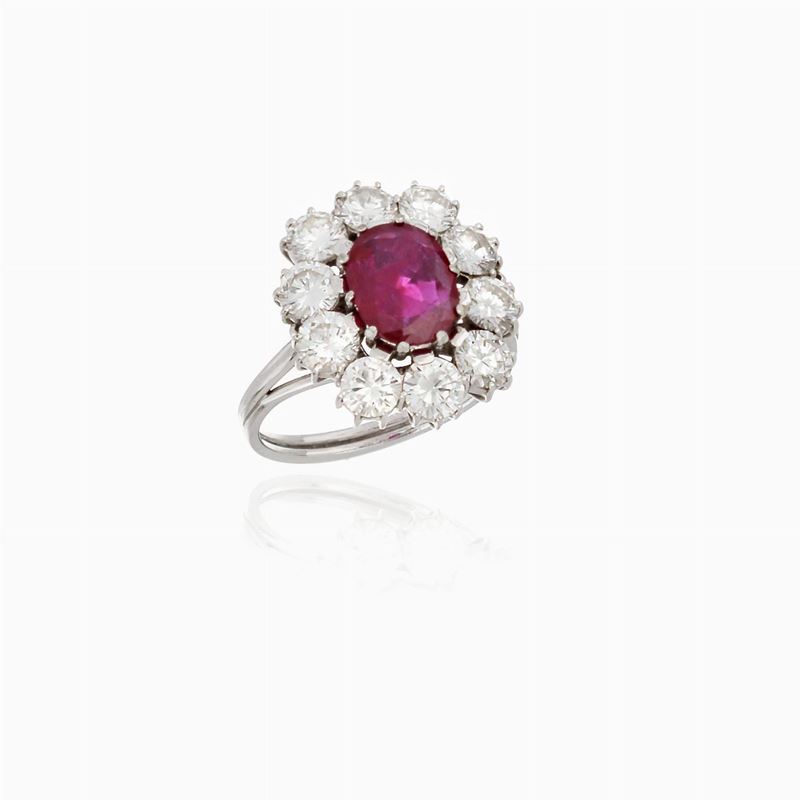 Anello Margherita Rubino e Diamanti