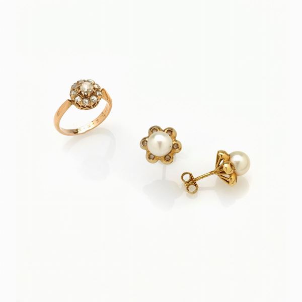 Set with ring and earrings