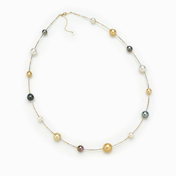 Collana perle e oro  - Auction GIOIELLI E OROLOGI - Faraone Casa d'Aste