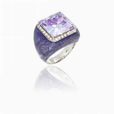 Anello con Zirconia Cubica Viola