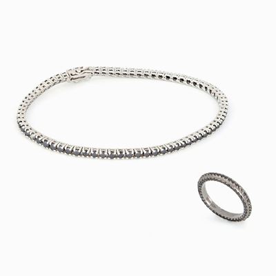 Demi-parure con Diamanti Neri