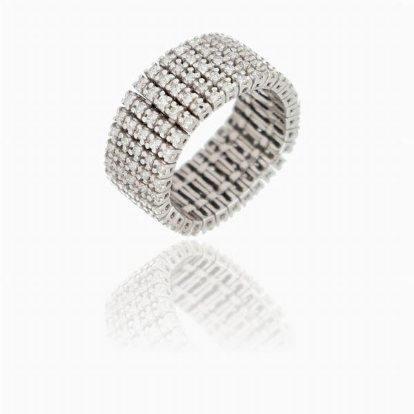 Anello fascia con diamanti