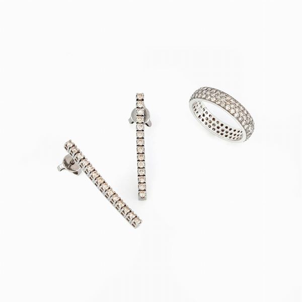 Demi-parure con diamanti brown