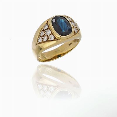 Anello a Fascia con Zaffiro