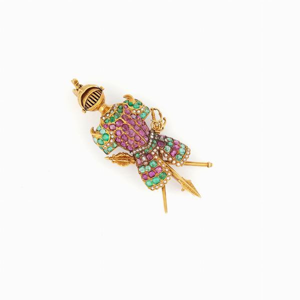 Antique soldier brooch