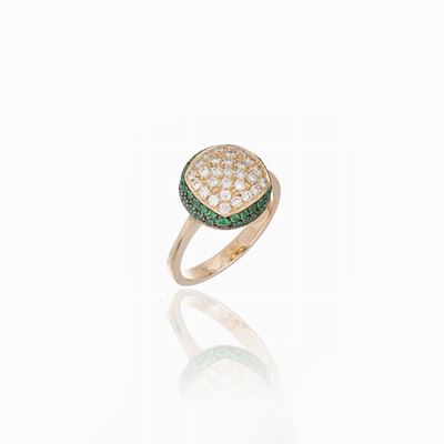 Anello con Diamanti e Tsavoriti
