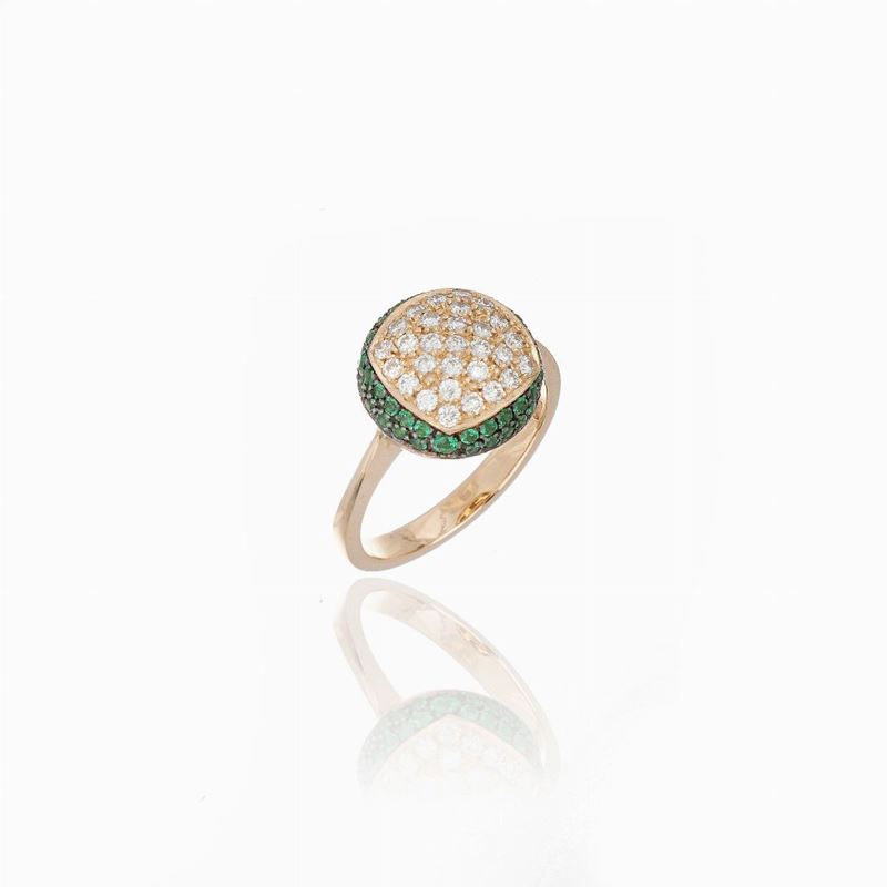 Anello con Diamanti e Tsavoriti