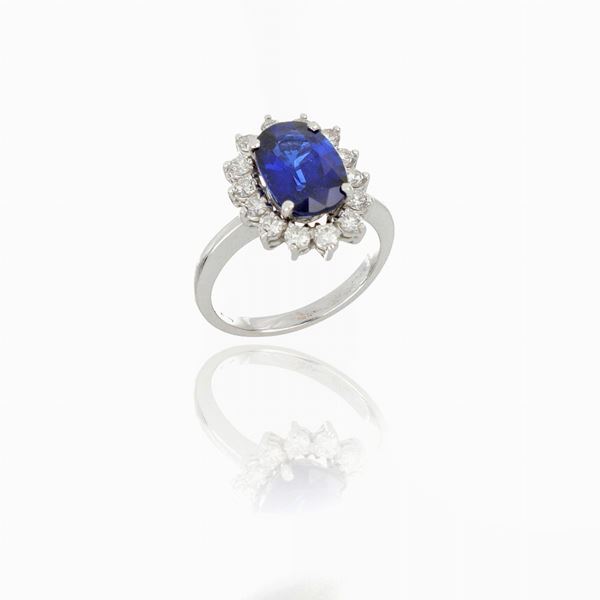 Ring with sapphire