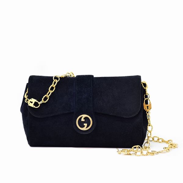 Gucci - Gucci shoulder bag in blue suede