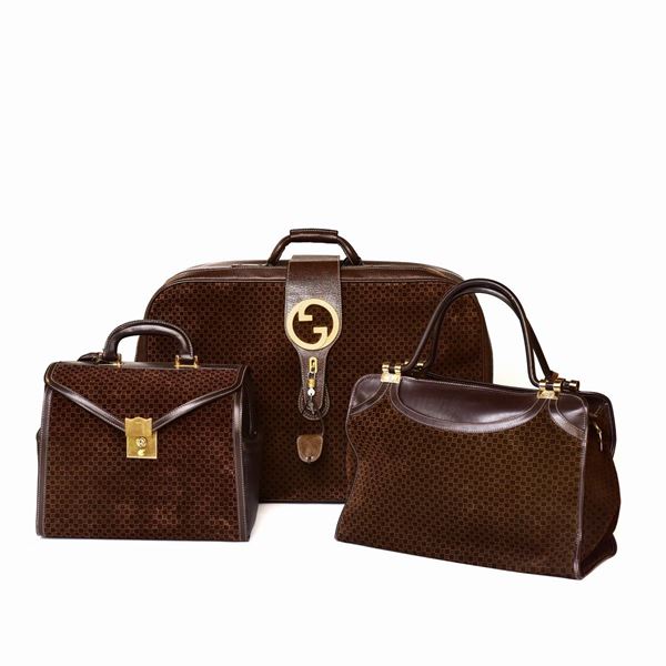 Gucci - Set of three vintage Gucci suitcases