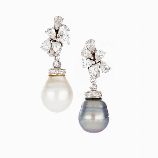 Elegant earrings mounting drop pearls