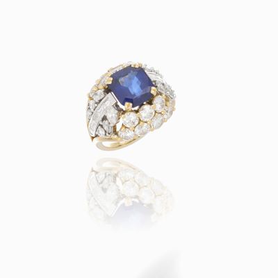 Anello con Zaffiro e Diamanti