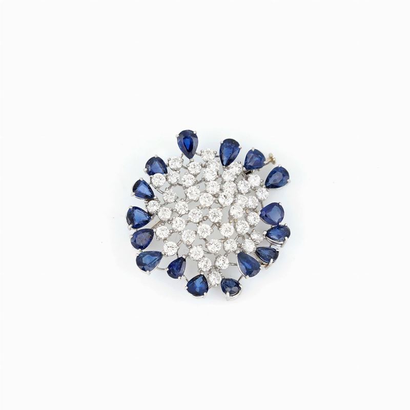 Spilla con Diamanti e Zaffiri