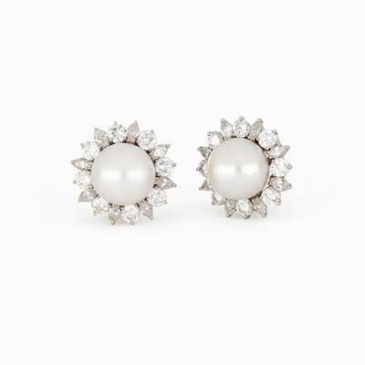 Orecchini con Perle South Sea e Diamanti