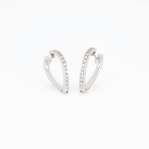 Earrings with diamonds  - Auction GIOIELLI E OROLOGI - Faraone Casa d'Aste