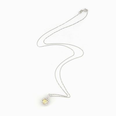 Collana Oro Bianco con Diamante Fancy