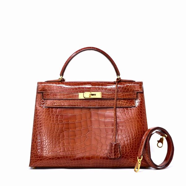 Hermes : Hermès Kelly 32 in coccodrillo  - Asta GIOIELLI, OROLOGI E LUXURY GOODS - Faraone Casa d'Aste