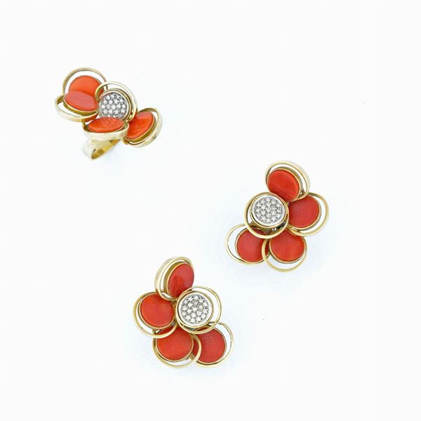 Demi-parure con coralli