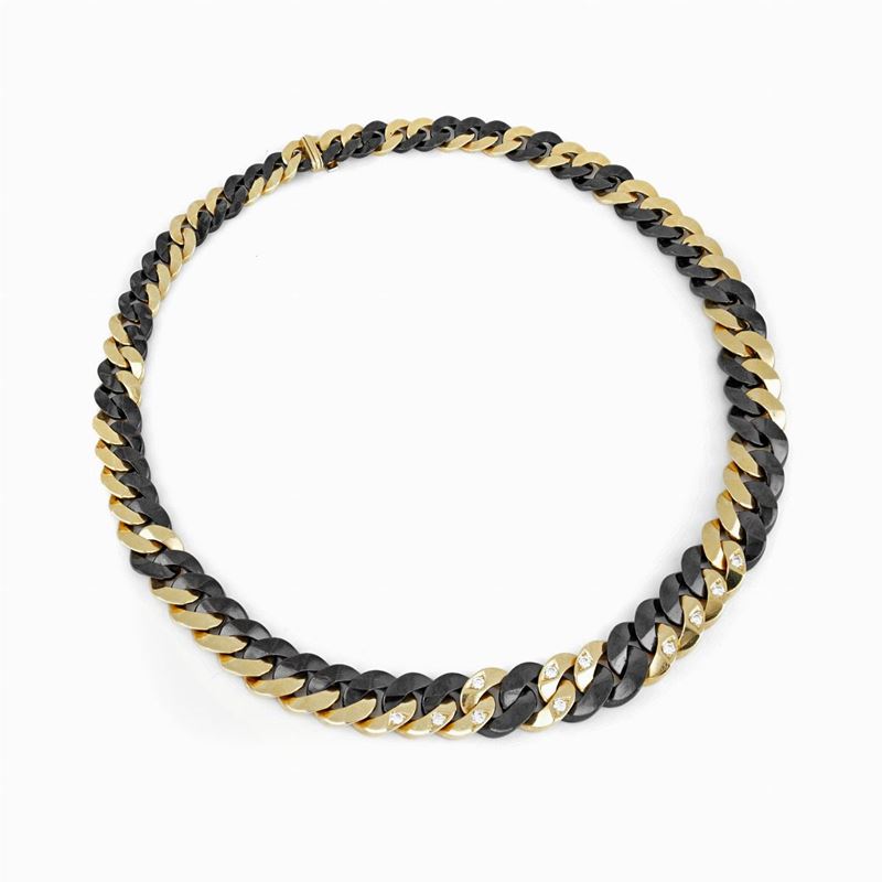 Collana Oro Giallo e Acciaio